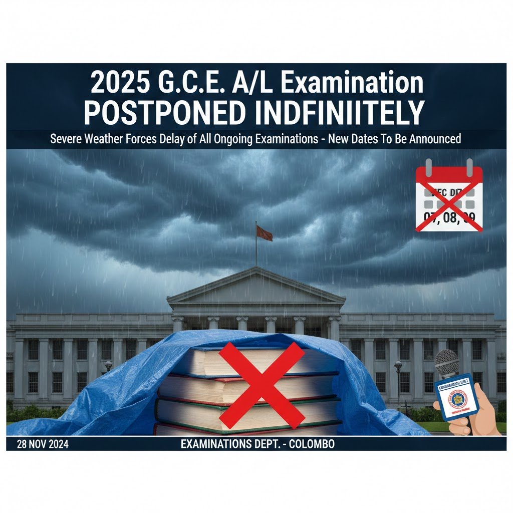 2025 G.C.E. A/L Examination Postponed Until Further Notice